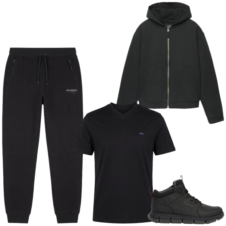 Outfit uomo - Total look #2478542. Stile Urban per Tutti i giorni. Abbinamento con t-shirt, pantaloni, giacche, stivali e stivaletti.