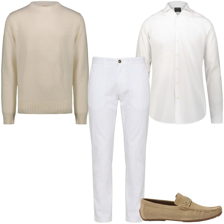 Outfit uomo - Total look #2478548. Stile Business/Elegante per Tutti i giorni. Abbinamento con scarpe stringate, pantaloni, camicie, maglieria.