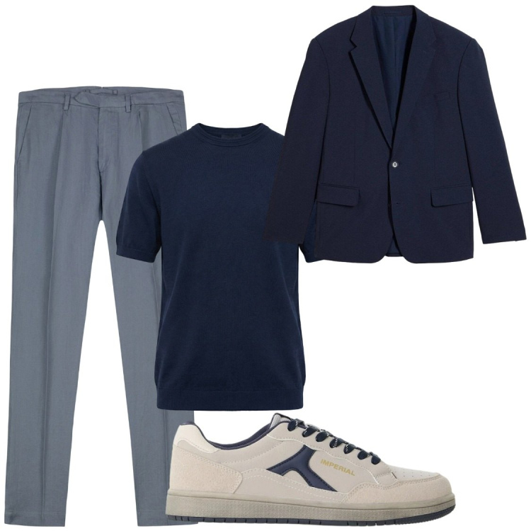 Outfit uomo - Wow. Stile Trendy per Ufficio. Abbinamento con t-shirt, sneakers, pantaloni, giacche.
