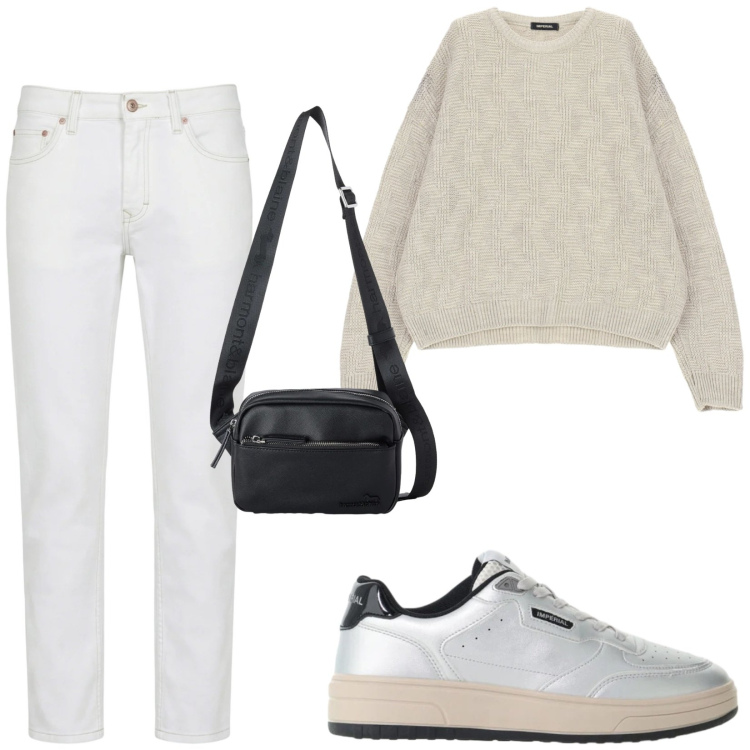 Outfit uomo - Total look #2478566. Stile Trendy per Tutti i giorni. Abbinamento con borse sportive, jeans, sneakers, maglieria.