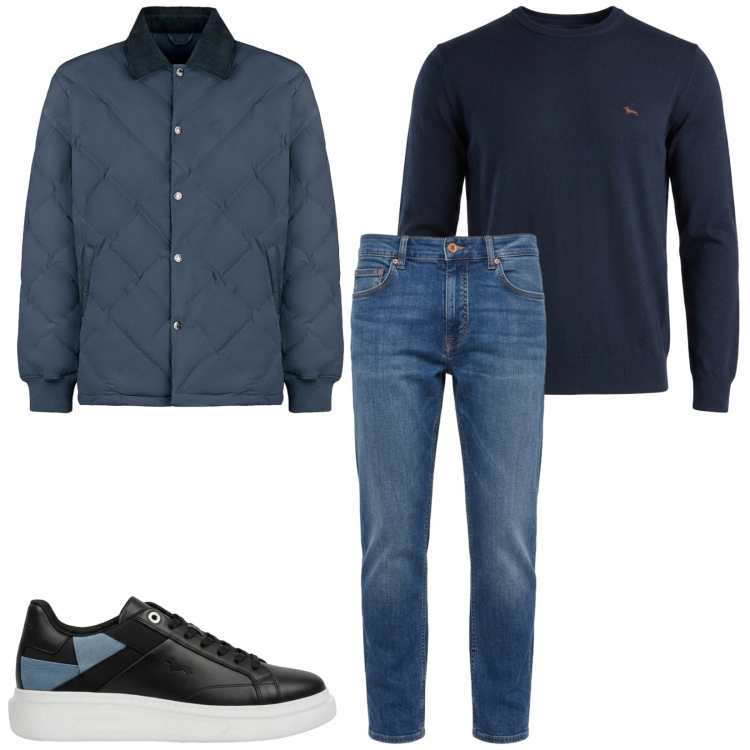 Outfit uomo - Total look #2478576. Stile Casual per Tutti i giorni. Abbinamento con jeans, maglieria, sneakers, giacche.