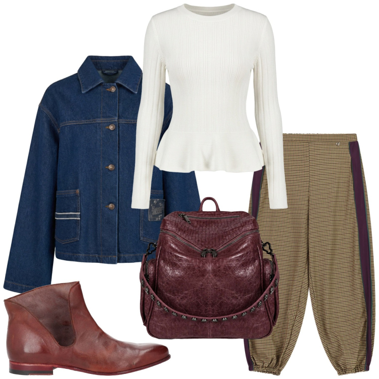 Outfit donna - Total look #2478596. Stile Glamour per Serata fuori. Abbinamento con stivaletti, cappotti, pantaloni, maglieria, zaini.