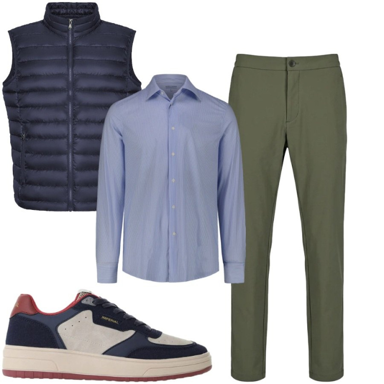 Outfit uomo - Total look #2478602. Stile Casual per Tutti i giorni. Abbinamento con sneakers, camicie, pantaloni, piumini.