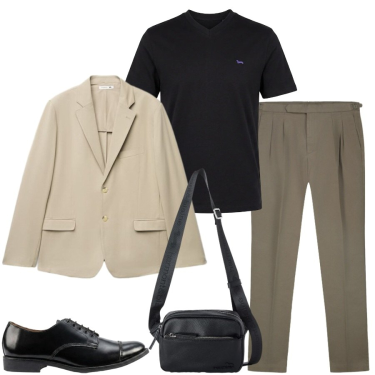 Outfit uomo - Total look #2478635. Stile Trendy per Tutti i giorni. Abbinamento con borse sportive, t-shirt, pantaloni, scarpe stringate, giacche.