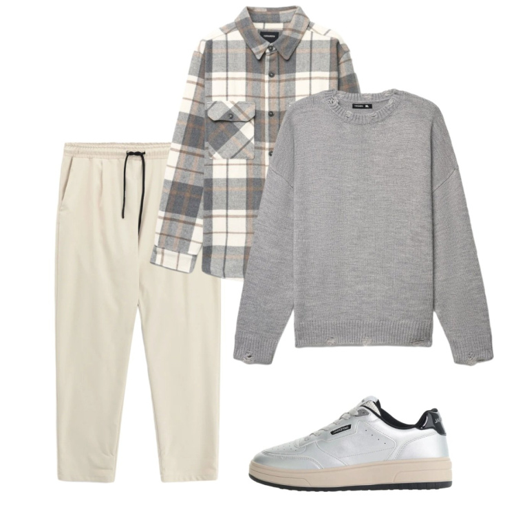 Outfit uomo - Weekend. Stile Casual per Tutti i giorni. Abbinamento con sneakers, pantaloni, camicie, maglieria.