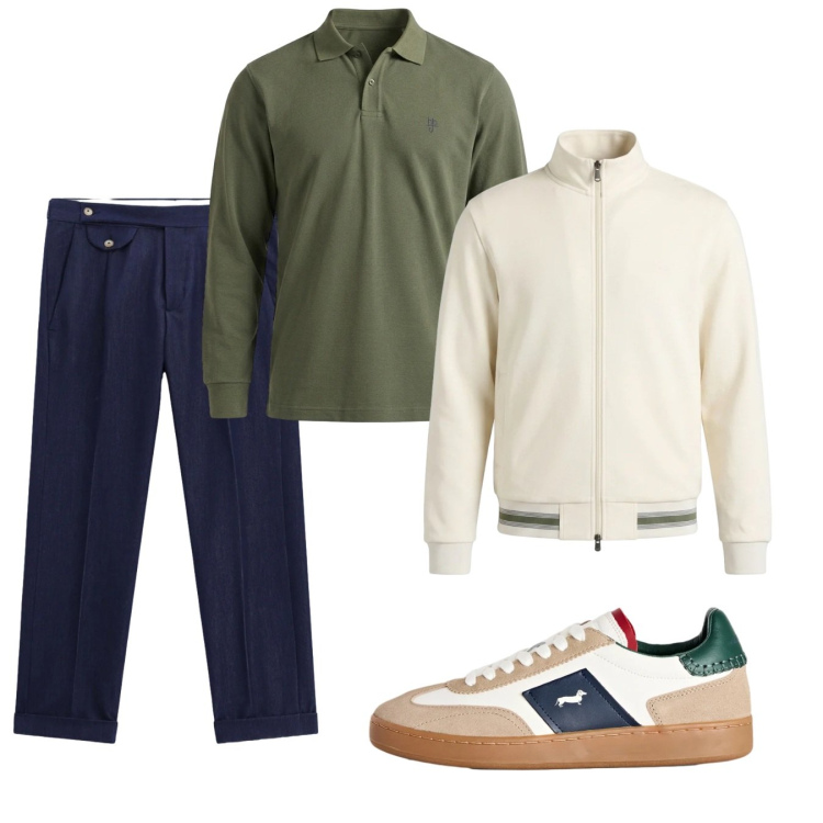 Outfit uomo - Settembre. Stile Casual per Tutti i giorni. Abbinamento con felpe, polo, sneakers, pantaloni.