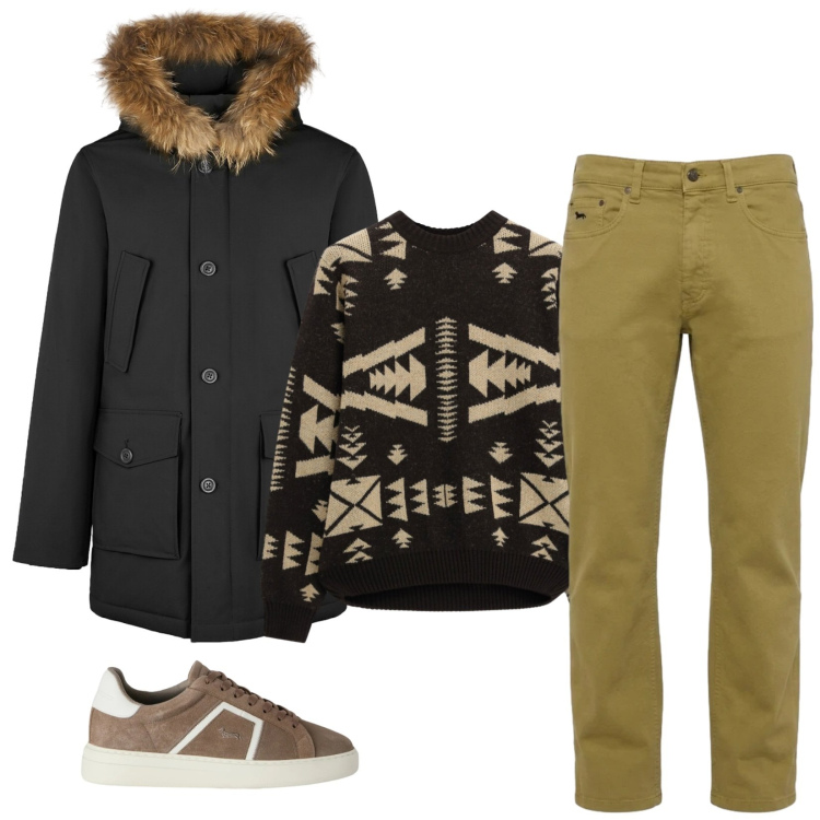 Outfit uomo - Total look #2478679. Stile Casual per Tutti i giorni. Abbinamento con jeans, sneakers, maglieria, piumini.