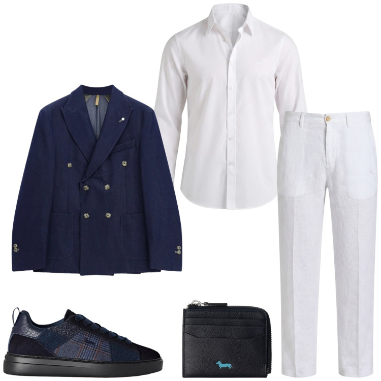 Outfit uomo - Total look #2478688. Stile Trendy per Serata speciale. Abbinamento con sneakers, camicie, portafogli, pantaloni chino, giacche.