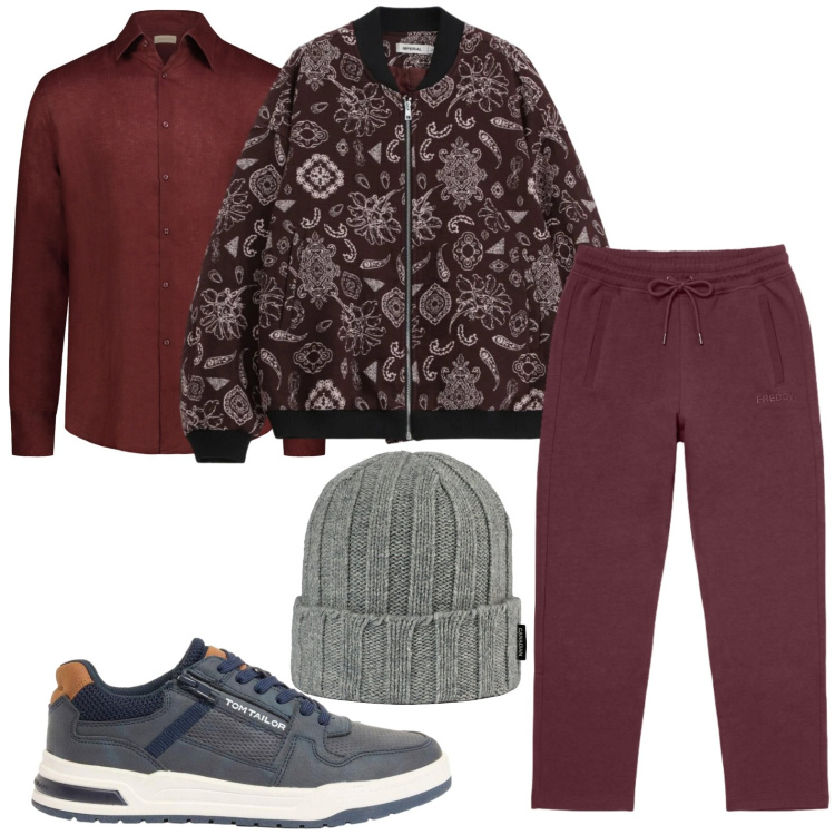 Outfit uomo - Stiloso. Stile Casual per Tutti i giorni. Abbinamento con bomber, camicie, pantaloni, berretti, sneakers.
