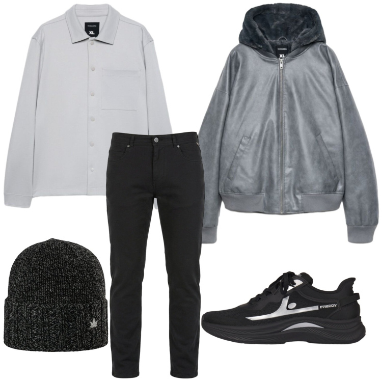 Outfit uomo - Rock style. Stile Biker Rock per Tutti i giorni. Abbinamento con camicie, bomber, pantaloni, sneakers, berretti.