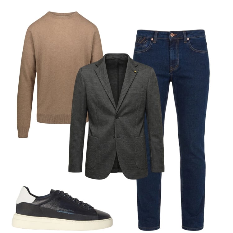 Outfit uomo - City. Stile Urban per Tutti i giorni. Abbinamento con jeans, sneakers, giacche, maglieria.