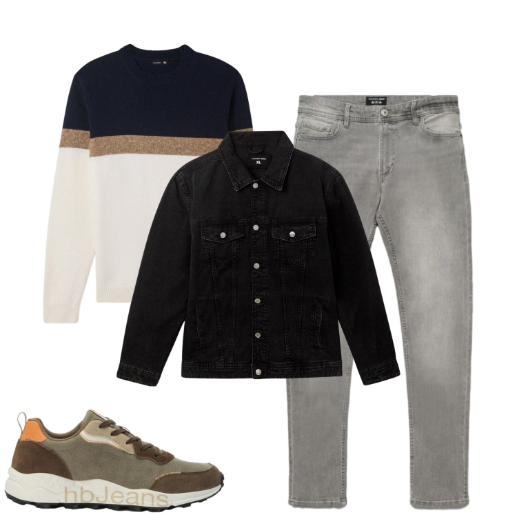 Outfit uomo - Total look #2478757. Stile Casual per Tutti i giorni. Abbinamento con sneakers, maglieria, jeans skinny, cappotti.