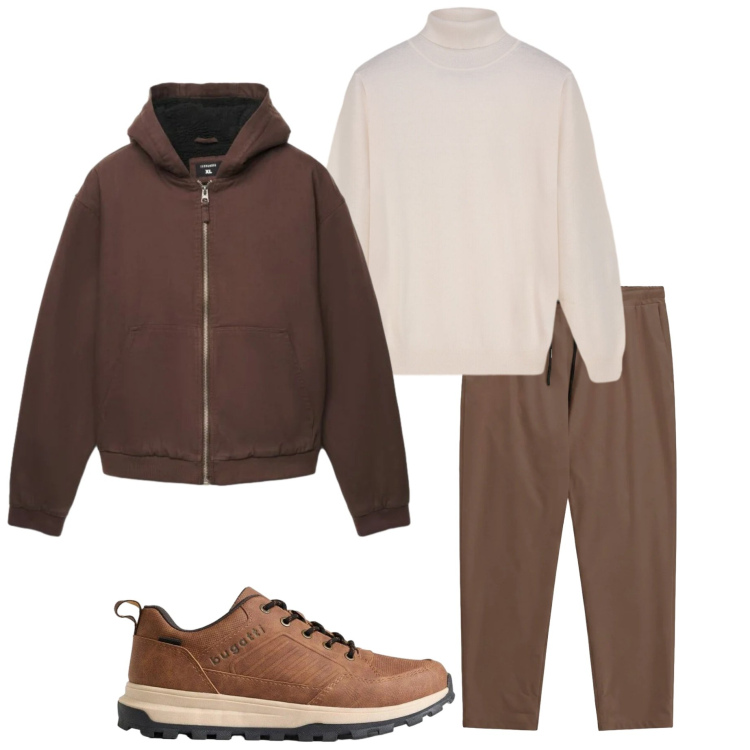 Outfit uomo - Look autunnale. Stile Casual per Tutti i giorni. Abbinamento con pantaloni, pullovers, giacche, sneakers.