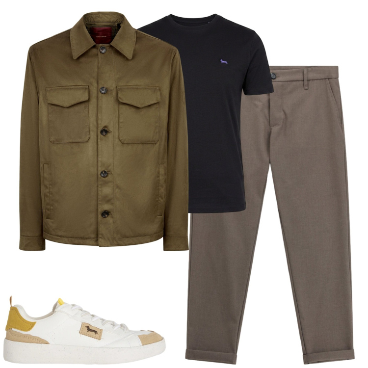 Outfit uomo - City. Stile Casual per Tutti i giorni. Abbinamento con t-shirt, sneakers, pantaloni, giacche.