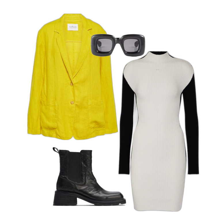 Outfit femme - Pièce forte. Style Tendance pour Tous les jours. Assortir avec lunettes de soleil, robes, boots, blazers.