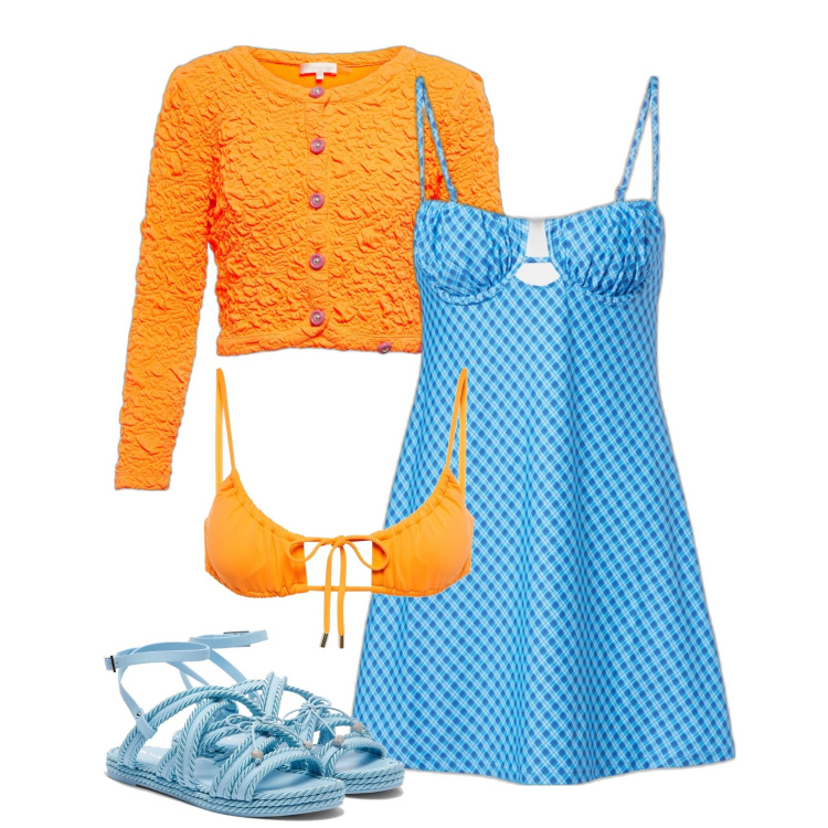 Outfit femme - GlamFlash. Style Glamour pour Tous les jours. Assortir avec sandales en cuir, robes, gilets, maillot de bain 2 pièces.