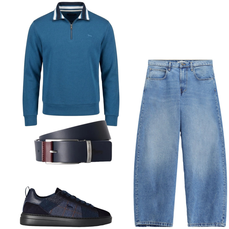 Outfit uomo - Total look #2478959. Stile Casual per Tutti i giorni. Abbinamento con felpe, sneakers, cinture, jeans.