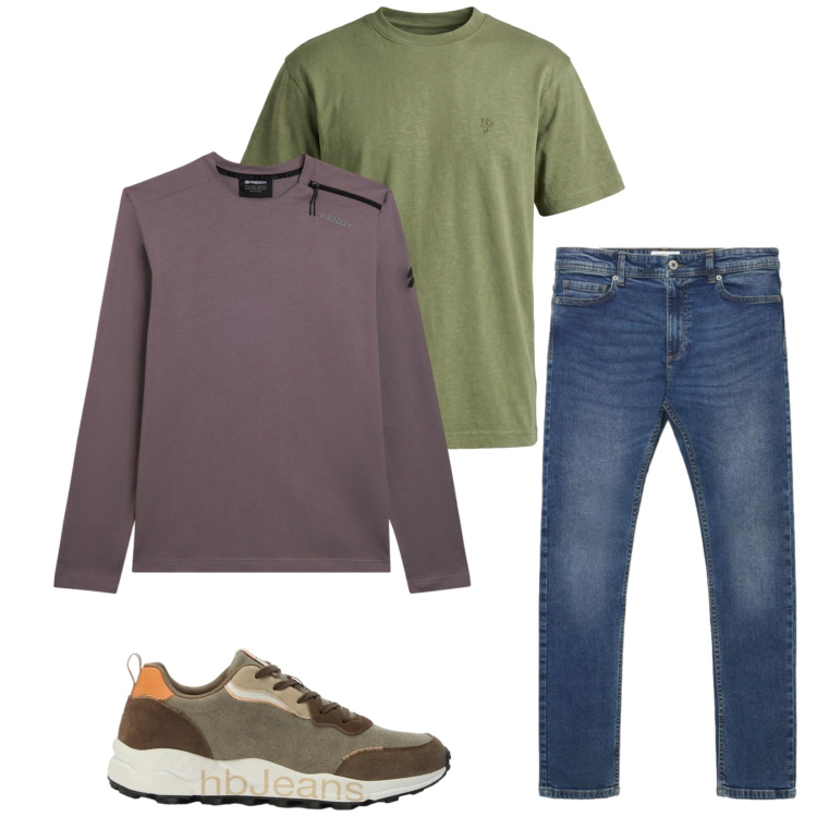Outfit uomo - Total look #2478962. Stile Casual per Tutti i giorni. Abbinamento con t-shirt, sneakers, t-shirt, jeans skinny.