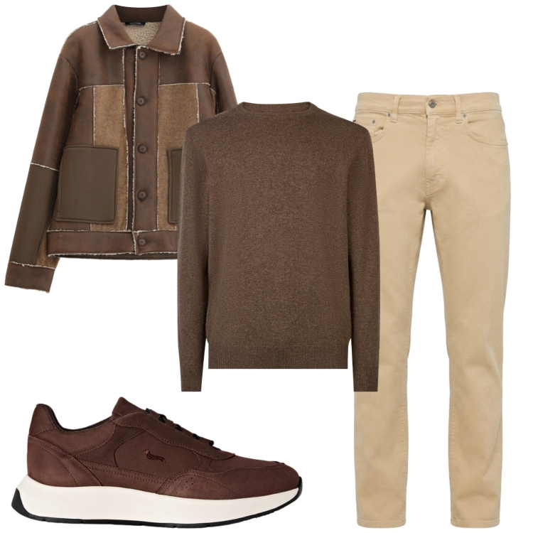 Outfit uomo - Total look #2478968. Stile Casual per Tutti i giorni. Abbinamento con sneakers, pantaloni, cappotti, maglieria.