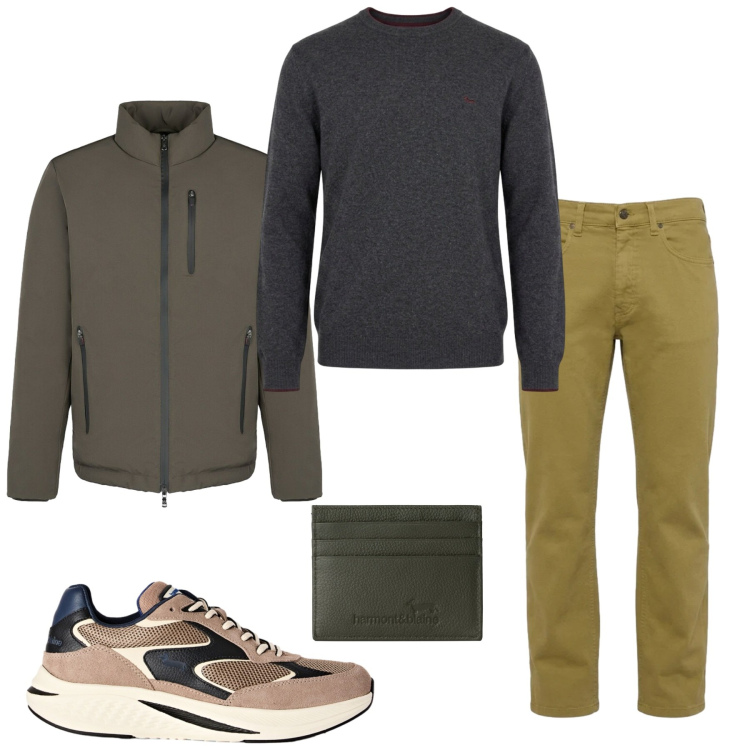 Outfit uomo - Total look #2478990. Stile Trendy per Tutti i giorni. Abbinamento con jeans, maglieria, sneakers, portafogli, giacche.