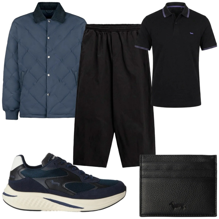 Outfit uomo - Total look #2479001. Stile Casual per Tutti i giorni. Abbinamento con sneakers, portafogli, polo, pantaloni a palazzo, giacche.