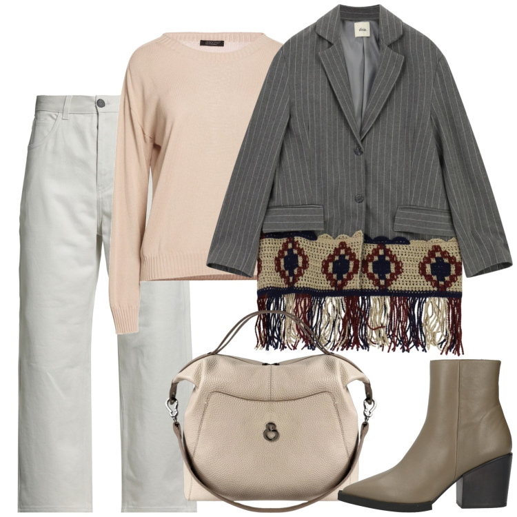 Outfit donna - Una giacca in città @susystyle. Stile Etnico per Tutti i giorni. Abbinamento con stivaletti, pantaloni, pullovers, blazer, borse a mano.