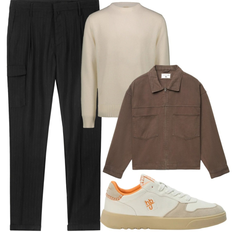 Outfit uomo - Total look #2479039. Stile Casual per Tutti i giorni. Abbinamento con sneakers, pantaloni cargo, maglieria, cappotti.