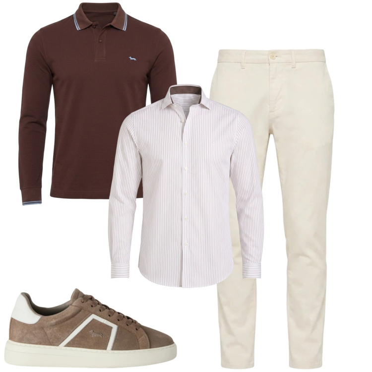 Outfit uomo - City. Stile Urban per Tutti i giorni. Abbinamento con sneakers, pantaloni, polo, camicie.