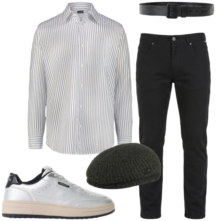 Outfit uomo - Total look #2479062. Stile Casual per Tutti i giorni. Abbinamento con pantaloni, cinture, sneakers, camicie, berretti.