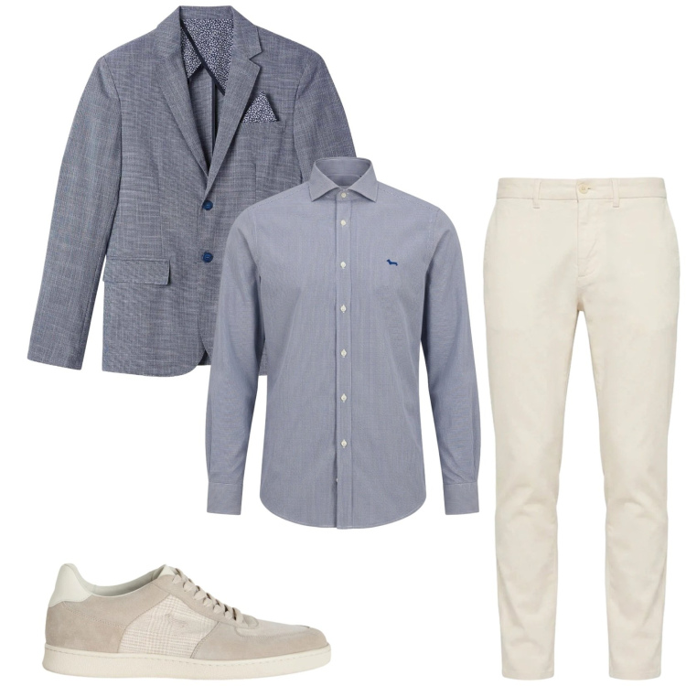 Outfit uomo - Total look #2479102. Stile Trendy per Serata speciale. Abbinamento con camicie, pantaloni, sneakers, giacche.