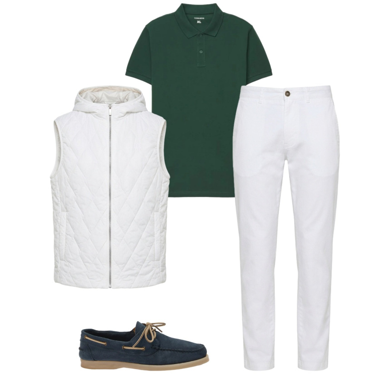 Outfit uomo - Total look #2479121. Stile Casual per Tutti i giorni. Abbinamento con scarpe stringate, piumini, pantaloni, polo.