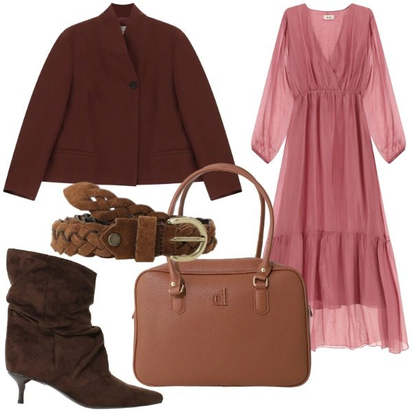 Outfit donna - Dixie. Stile Casual chic per Tutti i giorni. Abbinamento con stivali, borse a mano, cinture, blazer, vestiti lunghi.