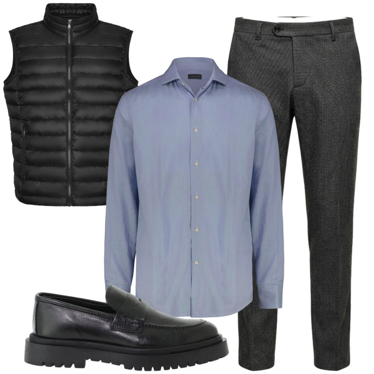 Outfit uomo - Total look #2479142. Stile Business/Elegante per Ufficio. Abbinamento con scarpe stringate, pantaloni, camicie, piumini.