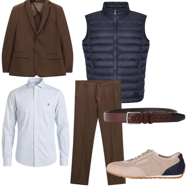 Outfit uomo - Total look #2479183. Stile Business/Elegante per Ufficio. Abbinamento con sneakers, camicie, cinture, abiti, piumini.