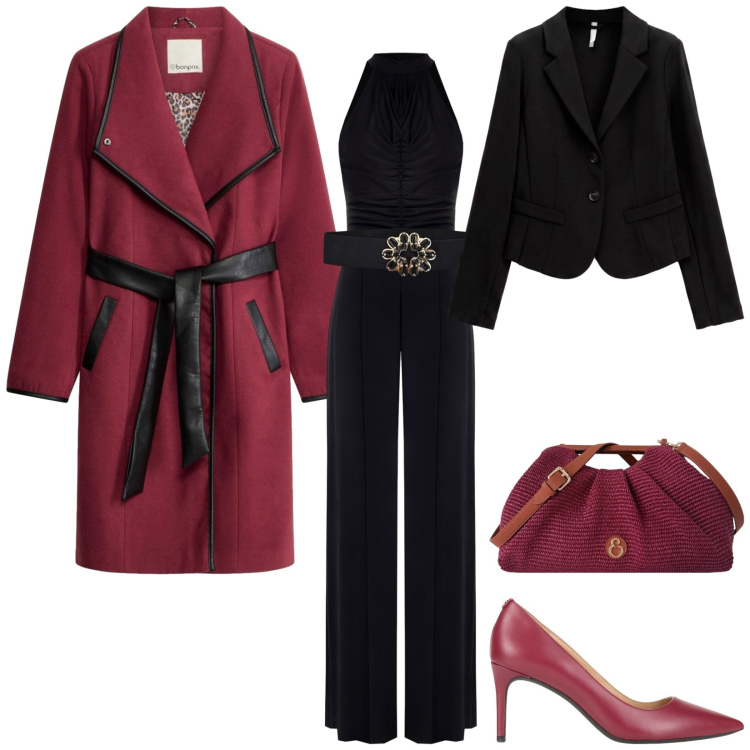 Outfit donna - Total look #2479195. Stile Chic per Serata fuori. Abbinamento con décolleté, cappotti, blazer, tute, cinture, clutch.