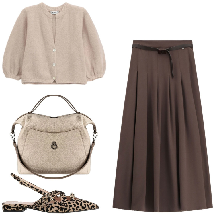 Outfit donna - Modaiola. Stile Glamour per Tutti i giorni. Abbinamento con ballerine, cardigans, gonne lunghe, borse a mano.