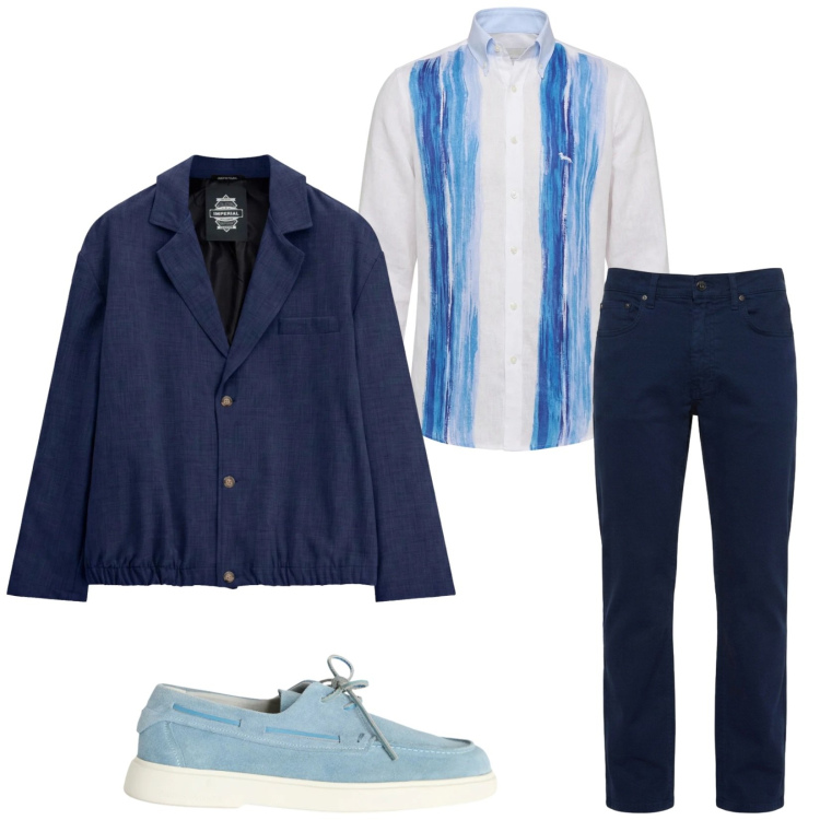 Outfit uomo - Total look #2479232. Stile Trendy per Serata speciale. Abbinamento con pantaloni, scarpe stringate, camicie, giacche.