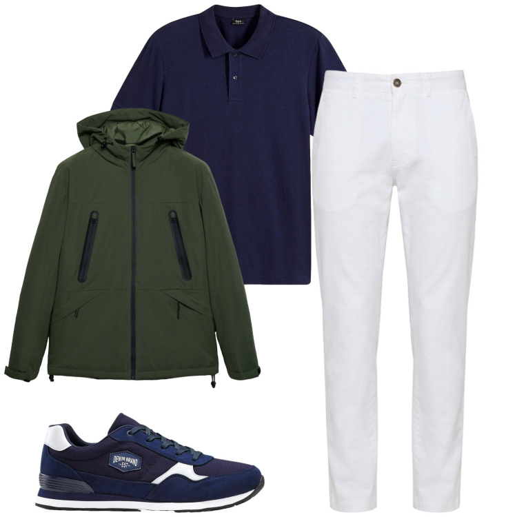 Outfit uomo - Total look #2479247. Stile Casual per Tutti i giorni. Abbinamento con pantaloni, giacche, polo, sneakers.