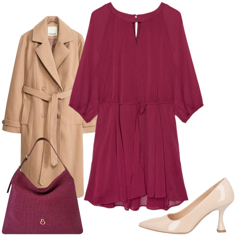 Outfit donna - Total look #2479248. Stile Casual chic per Tutti i giorni. Abbinamento con décolleté, trench, vestiti corti, borse a spalla.