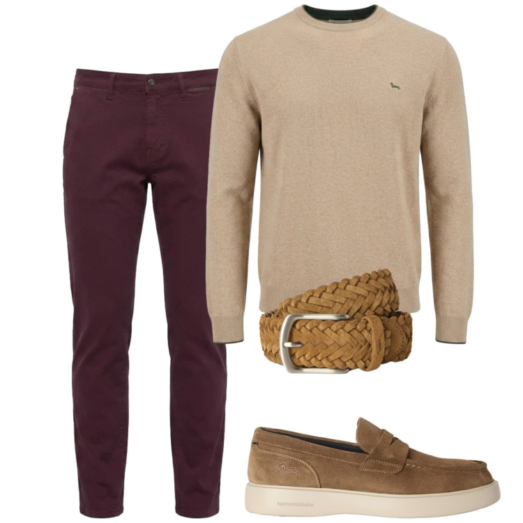 Outfit uomo - Total look #2479355. Stile Casual per Tutti i giorni. Abbinamento con cinture, scarpe stringate, maglieria, pantaloni.