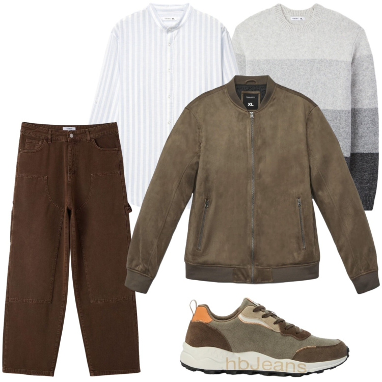 Outfit uomo - Cargo baggi. Stile Casual per Tutti i giorni. Abbinamento con sneakers, giacche, pantaloni, maglieria, camicie.