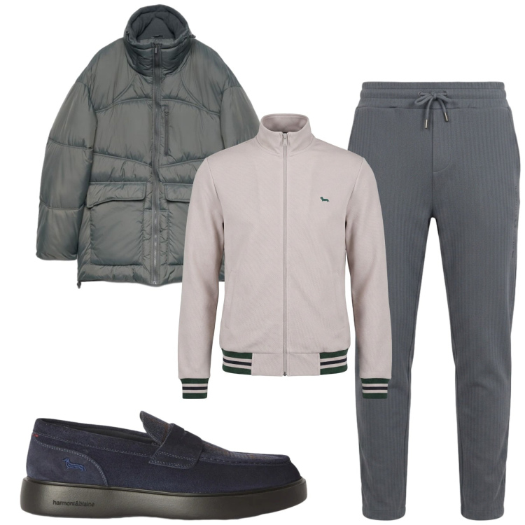 Outfit uomo - Total look #2479371. Stile Casual per Tutti i giorni. Abbinamento con scarpe stringate, pantaloni, felpe, giacche.