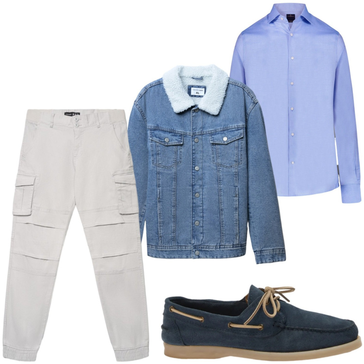 Outfit uomo - Cargo utility. Stile Trendy per Tutti i giorni. Abbinamento con scarpe stringate, camicie, giacche, pantaloni cargo.