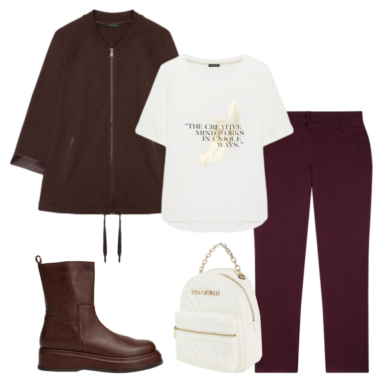 Outfit donna - Total look #2479378. Stile Casual per Tutti i giorni. Abbinamento con stivaletti, zaini, felpe, t-shirt, pantaloni.