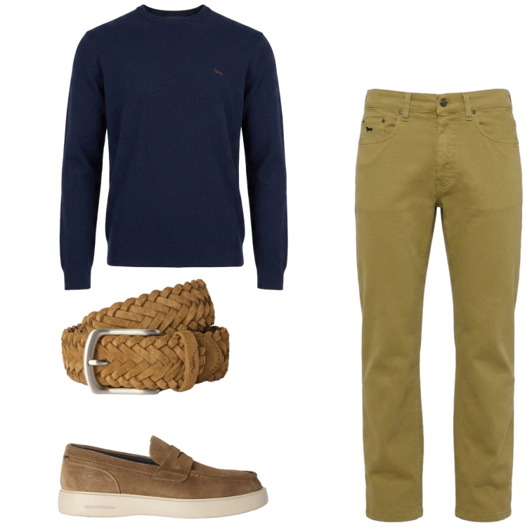 Outfit uomo - Total look #2479528. Stile Trendy per Tutti i giorni. Abbinamento con cinture, scarpe stringate, jeans, maglieria.