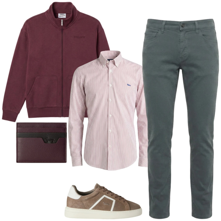 Outfit uomo - Total look #2479530. Stile Trendy per Serata speciale. Abbinamento con sneakers, jeans slim fit, portafogli, camicie, felpe.