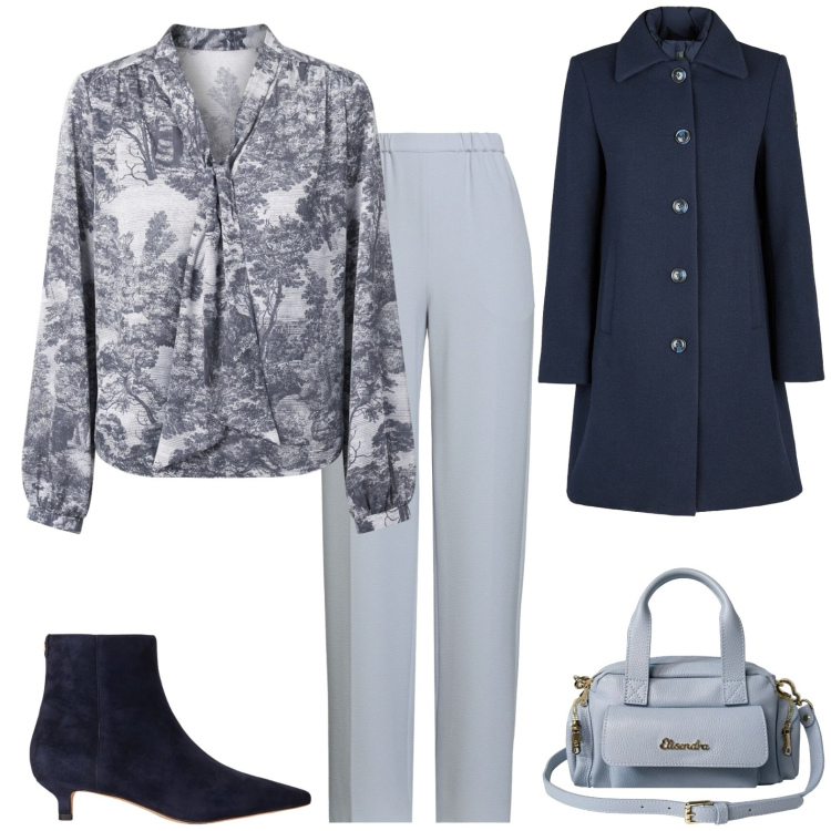 Outfit donna - Equilibrio ed eleganza per la Bilancia. Stile Chic per Serata fuori. Abbinamento con borse a mano, stivaletti, bluse, cappotti, pantaloni.