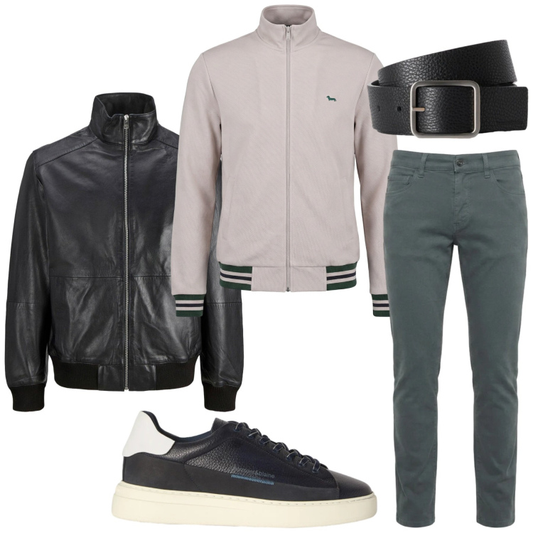 Outfit uomo - Total look #2479643. Stile Urban per Tutti i giorni. Abbinamento con cinture, sneakers, jeans slim fit, felpe, giacche.
