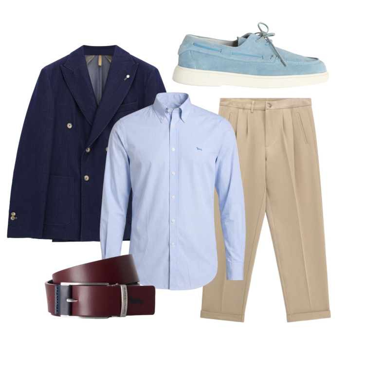 Outfit uomo - Style for the Office. Stile Trendy per Ufficio. Abbinamento con cinture, camicie, scarpe stringate, pantaloni, giacche.