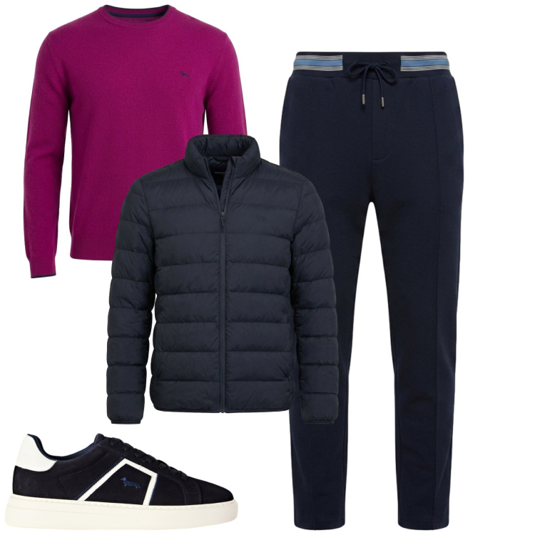Outfit uomo - Fall. Stile Casual per Tutti i giorni. Abbinamento con sneakers, pantaloni, maglieria, giacche.